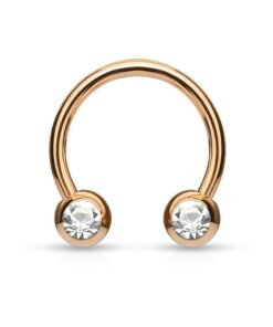 Rosegold Steel – Hufeisen mit Kristallen