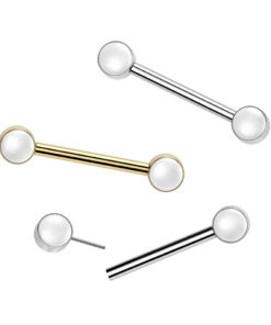 Stylischer Nipple Bar mit weißem Perlendesign – dein elegantes Highlight